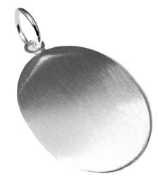 German Silver Engravable Medium Size Brushed Oval Pendant