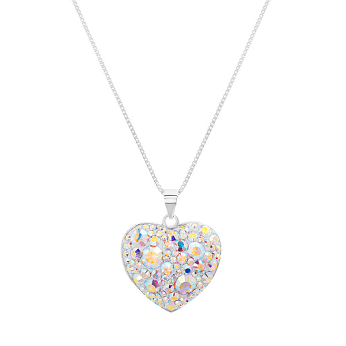Sterling Silver Heart Crystal Necklace