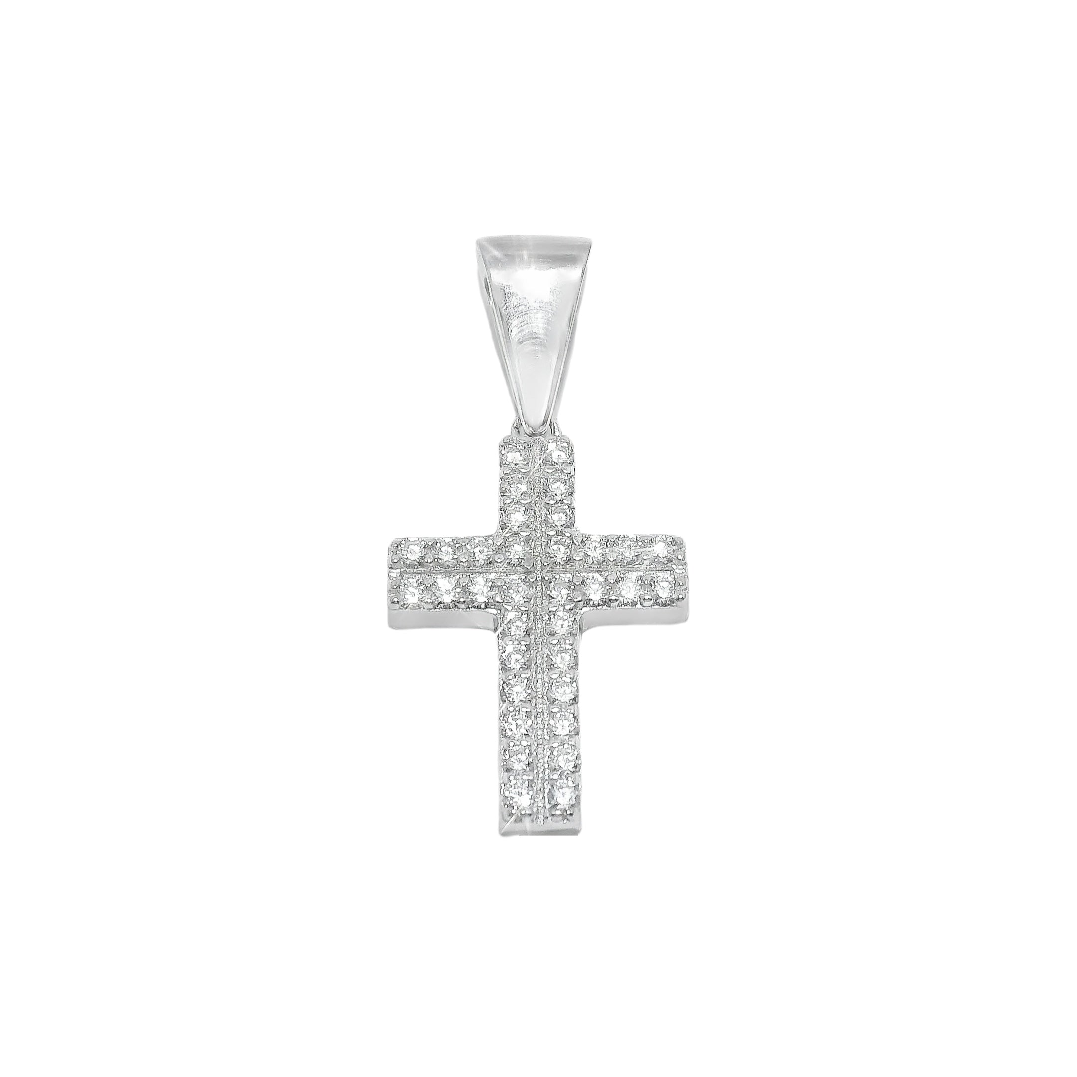 Sterling Silver CZ Cross Pendant