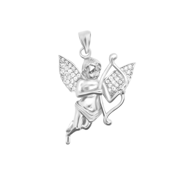 Sterling Silver CZ Cupid Pendant