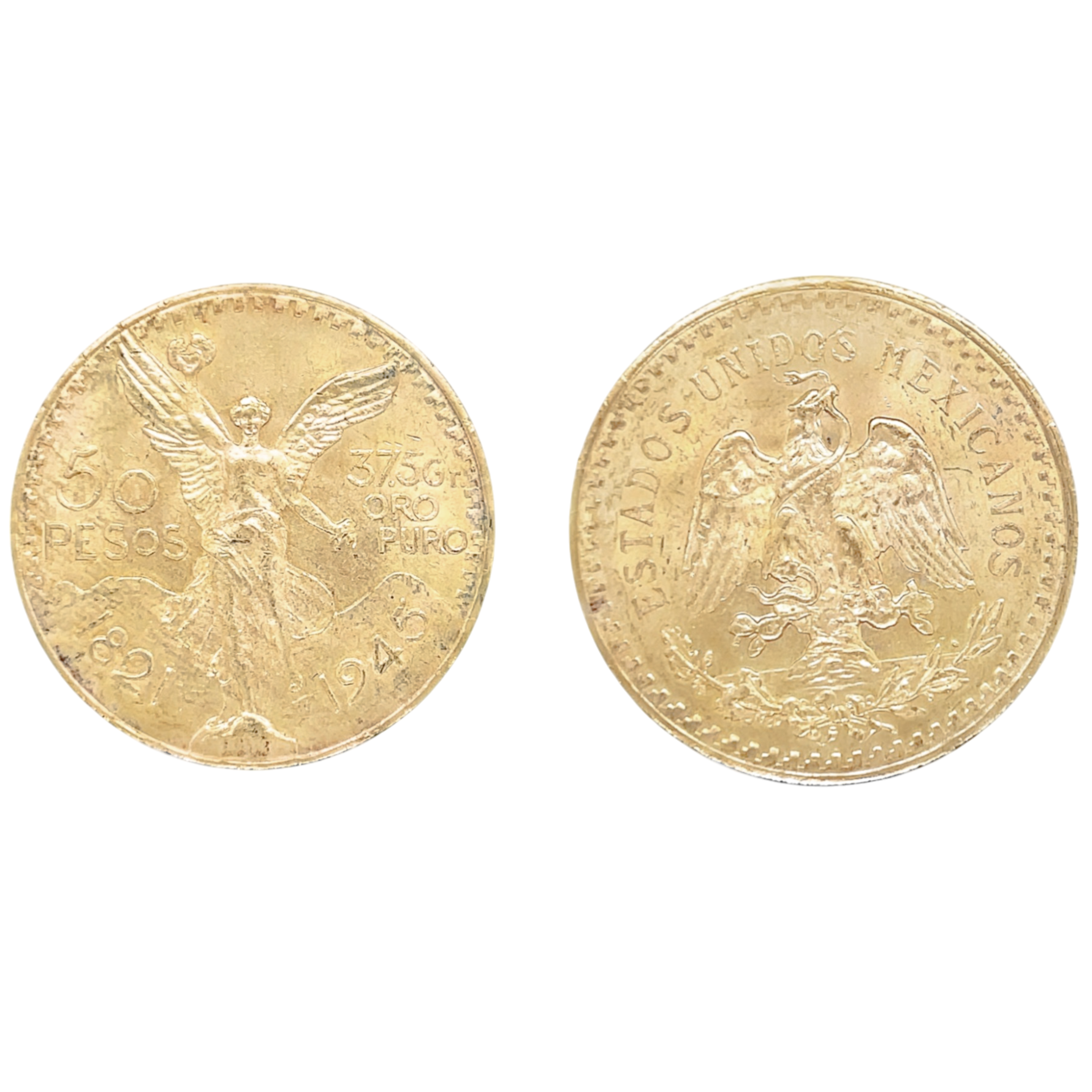 21.6kt Gold Mexican 50 Peso Coin 1.2057 oz