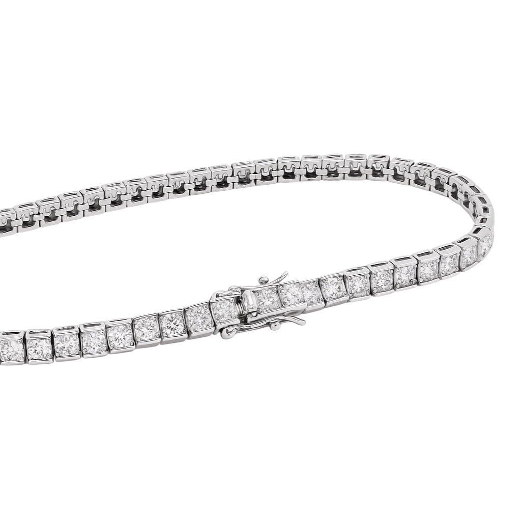 Sterling Silver Moissanite 2mm Tennis Bracelet