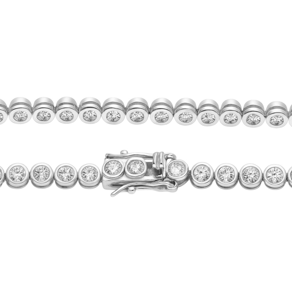 Sterling Silver Moissanite 3.5MM Bezel Tennis Bracelet