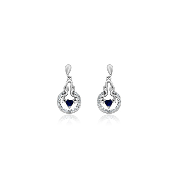 Blue Heart Gemstone Halo Earrings - Atlanta Jewelers Supply