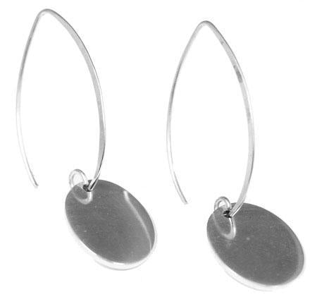 Engravable German Silver Oval Threader Earrings - Atlanta Jewelers Supply