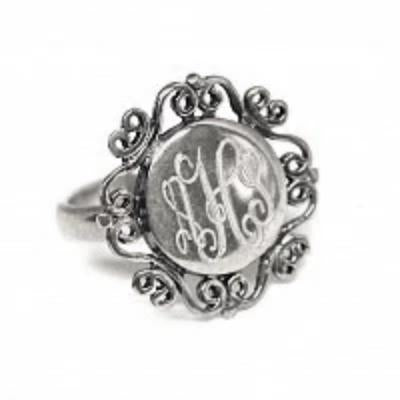 Elegant Sterling Silver Round Ring with Filigree design - Atlanta Jewelers Supply