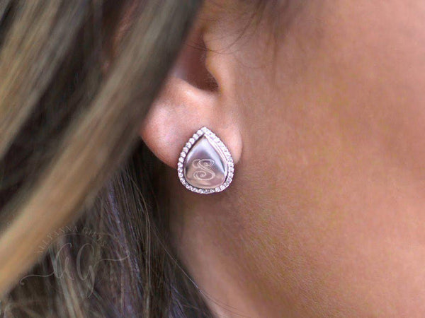 Sterling Silver Engravable Tear Drop CZ Earring - Atlanta Jewelers Supply