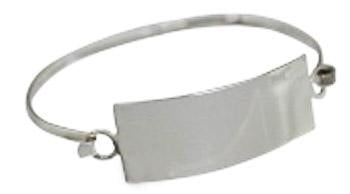 Sterling Silver Engravable Horizontal Rectangle Bracelet - Atlanta Jewelers Supply