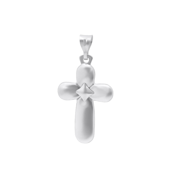 Sterling Silver Cross with Rounded Edges- CR01