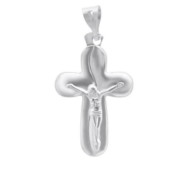 Sterling Silver Cross/Crucifix with rounded edges - CR24