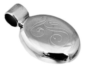 Sterling Silver Engravable Vertical Oval Pendant - Atlanta Jewelers Supply