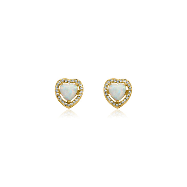 Opal Heart CZ Earrings - Atlanta Jewelers Supply