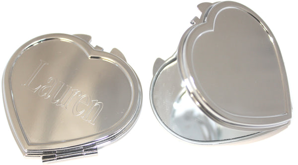 Engravable Plain Heart Shape Compact Mirror - Atlanta Jewelers Supply