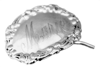 Sterling Silver Horizontal Small Oval Engravable Hair clip  display picture 2