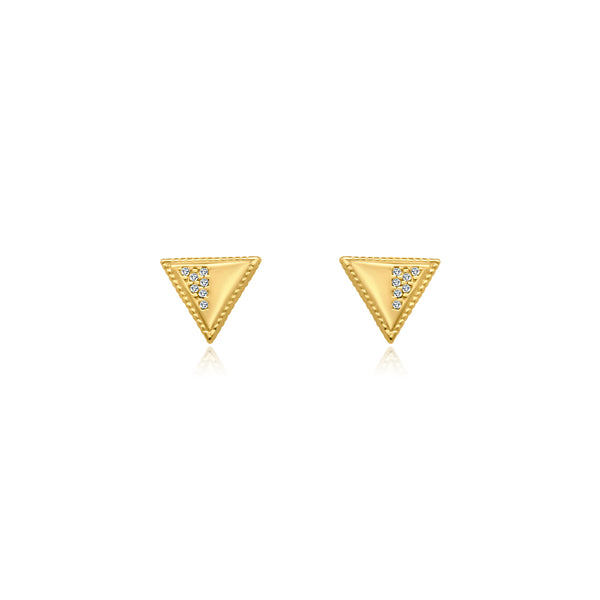 CZ Triangle Beaded Studs - Atlanta Jewelers Supply
