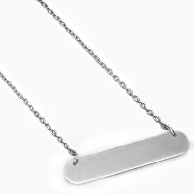 Sterling Silver Small Bar Necklace 35mm x 7mm327 - Atlanta Jewelers Supply