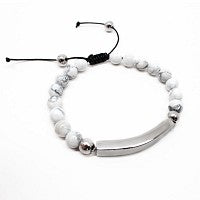 Stainless Steel Silver Bar Beaded Bracelet - Atlanta Jewelers Supply