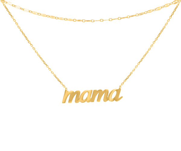 Sterling Silver Layered Mama Necklace