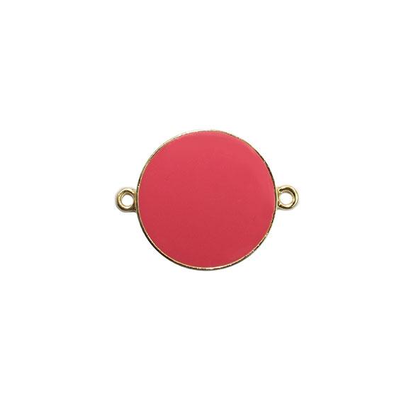 Non-Silver 21Mm Coral Vinyl Circle Gold Color Findings - Atlanta Jewelers Supply