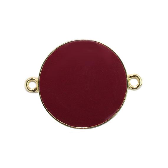 Non-Silver 27Mm Oxblood Vinyl Circle Gold Color Findings - Atlanta Jewelers Supply
