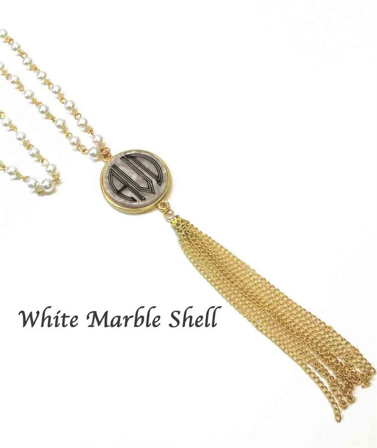 Engravable Fashion Shell Pendant With Pearl Chain Necklace - Atlanta Jewelers Supply