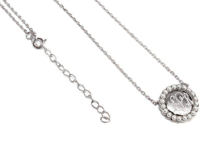 Sterling Silver Engravable Round Pearl Pendant Necklaces - Atlanta Jewelers Supply