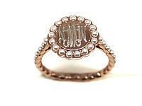 Sterling Silver Engravable Round Ring With Pearls all around - Atlanta Jewelers Supply