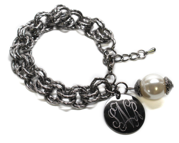 Fashion Engravable Link Bracelets With Pearl - Atlanta Jewelers Supply