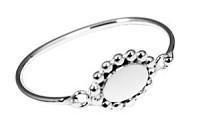 German Silver Engravable Round Baby Bracelet with Beaded Trim - Atlanta Jewelers Supply