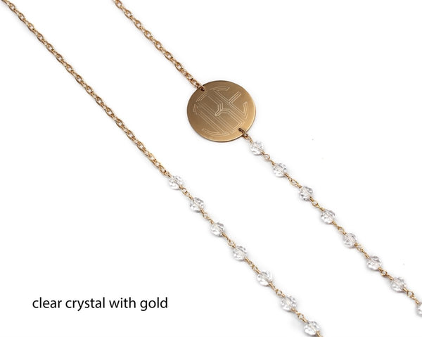 Elegant Engraved Sideways Necklace With Gold Steel Disc - Atlanta Jewelers Supply