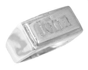 Sterling Silver Plain Engravable Horizontal Rectangle Rings - Atlanta Jewelers Supply