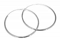 Sterling Silver 1.25MM Thick 50MM Wide Thin Slide-In Hoops