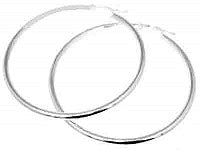 Sterling Silver 3MM Thick 55MM Wide Simple Snap-On Hoops