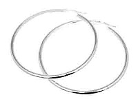 Sterling Silver 3MM Thick 45MM Wide Snap-On Hoops