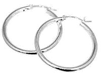 Sterling Silver 2MM Thick 20MM Wide Small Snap-On Hoops