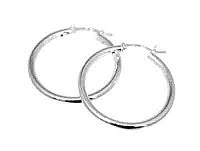 Sterling Silver 2MM Thick 28MM Wide Medium Snap-On Hoops