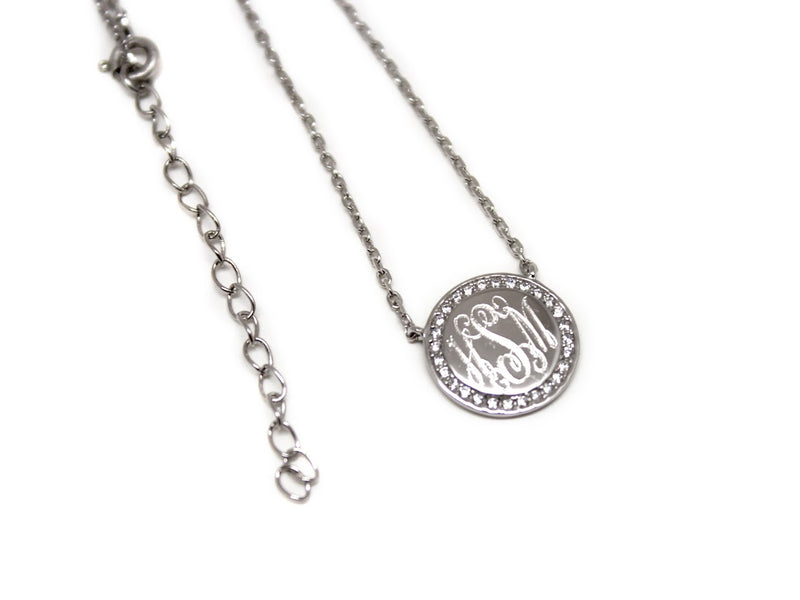 Sterling Silver Engravable Round Cz Pendant Necklaces - Atlanta Jewelers Supply