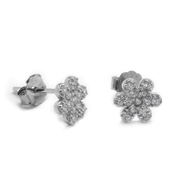 Sterling Silver Pave Flower Posts - Atlanta Jewelers Supply