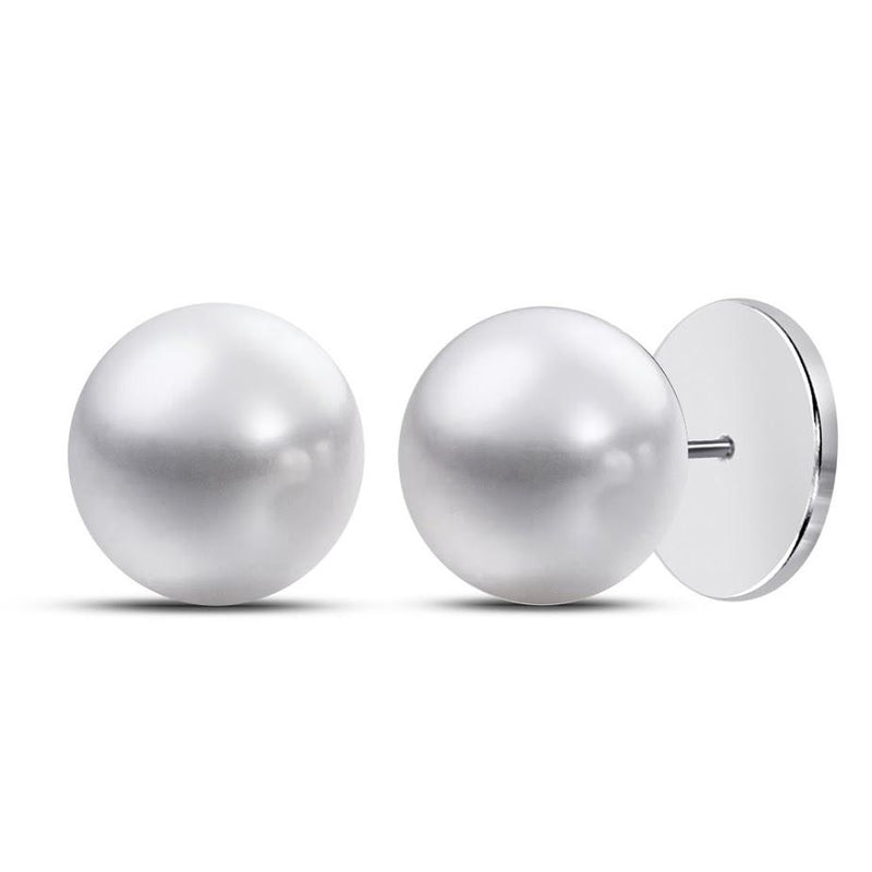 Sterling Silver Engravable Reversible Pearl Back Stud Earrings - Atlanta Jewelers Supply