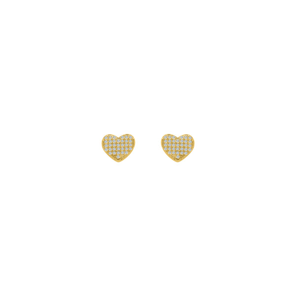 Gold Cz Heart Studs - Atlanta Jewelers Supply