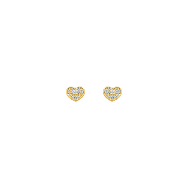 Gold CZ Heart Studs - Atlanta Jewelers Supply