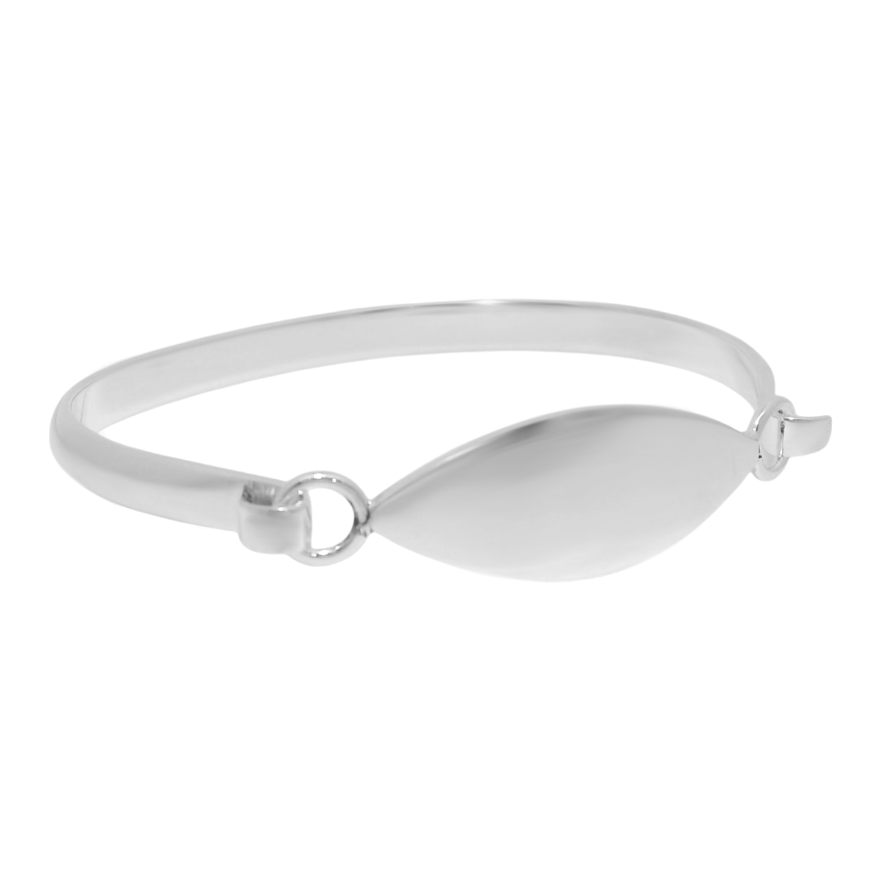German Silver Engravable Marquise Shape Baby Bangle