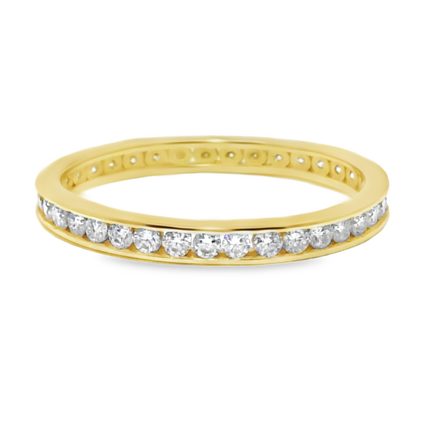 Sterling Silver Moissanite Pave 1.6 CT Eternity Band