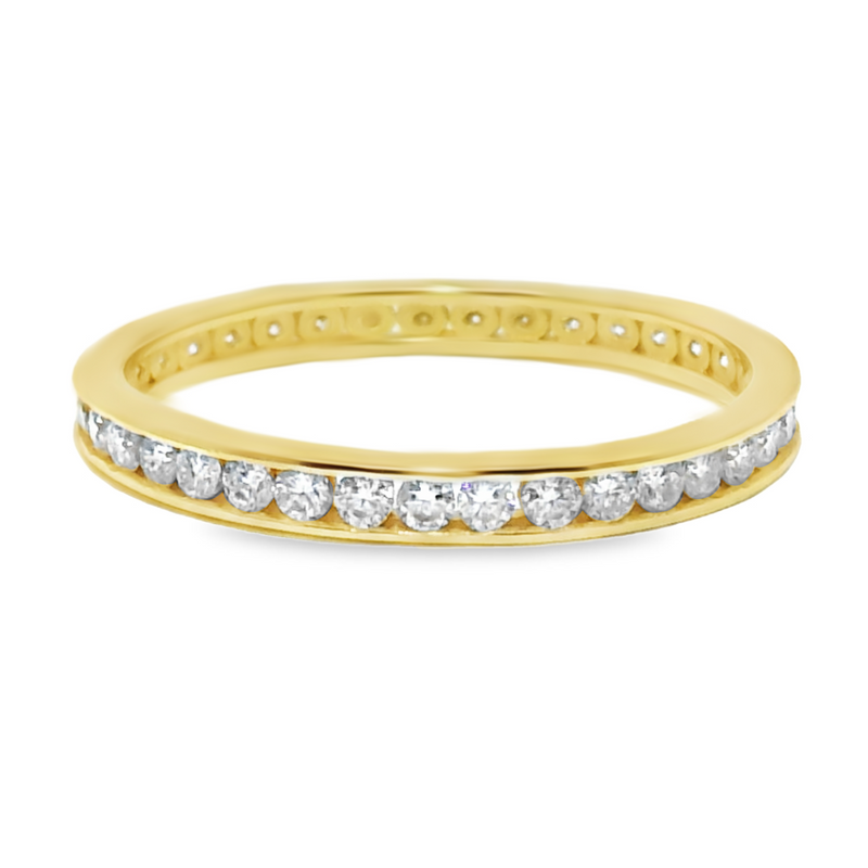 Sterling Silver Moissanite Pave 1.6 CT Eternity Band