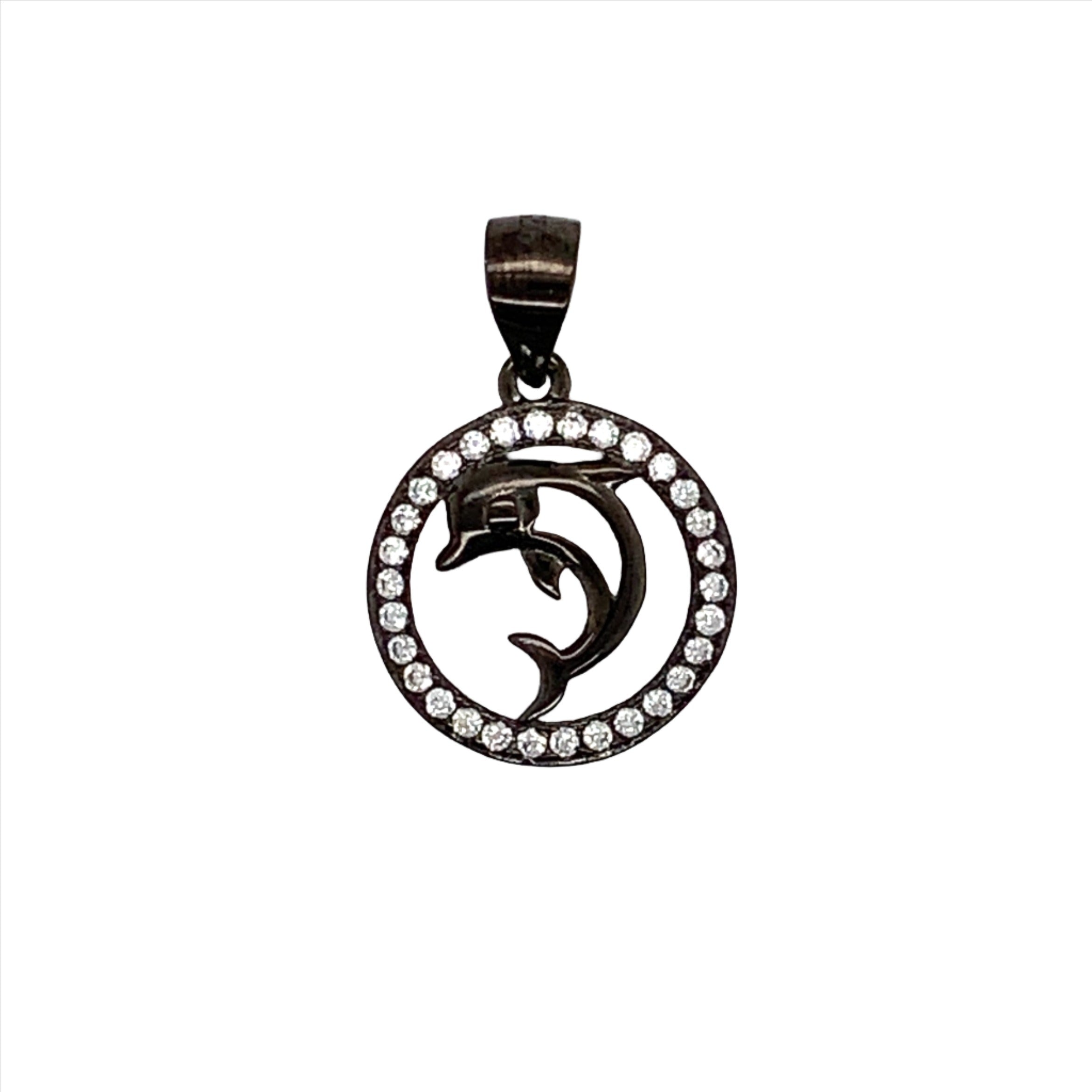 Gun Metal Dolphin Pendant