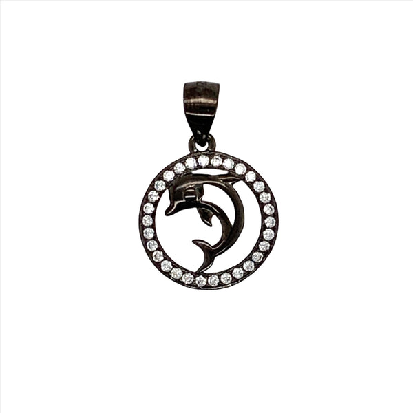 Gun Metal Dolphin Pendant