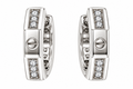 Sterling Silver Moissanite Octagonal Huggie Hoop Earrings - 0.3 CTW VVS D