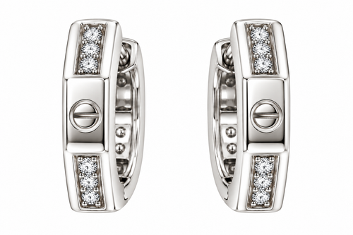 Sterling Silver Moissanite Octagonal Huggie Hoop Earrings - 0.3 CTW VVS D