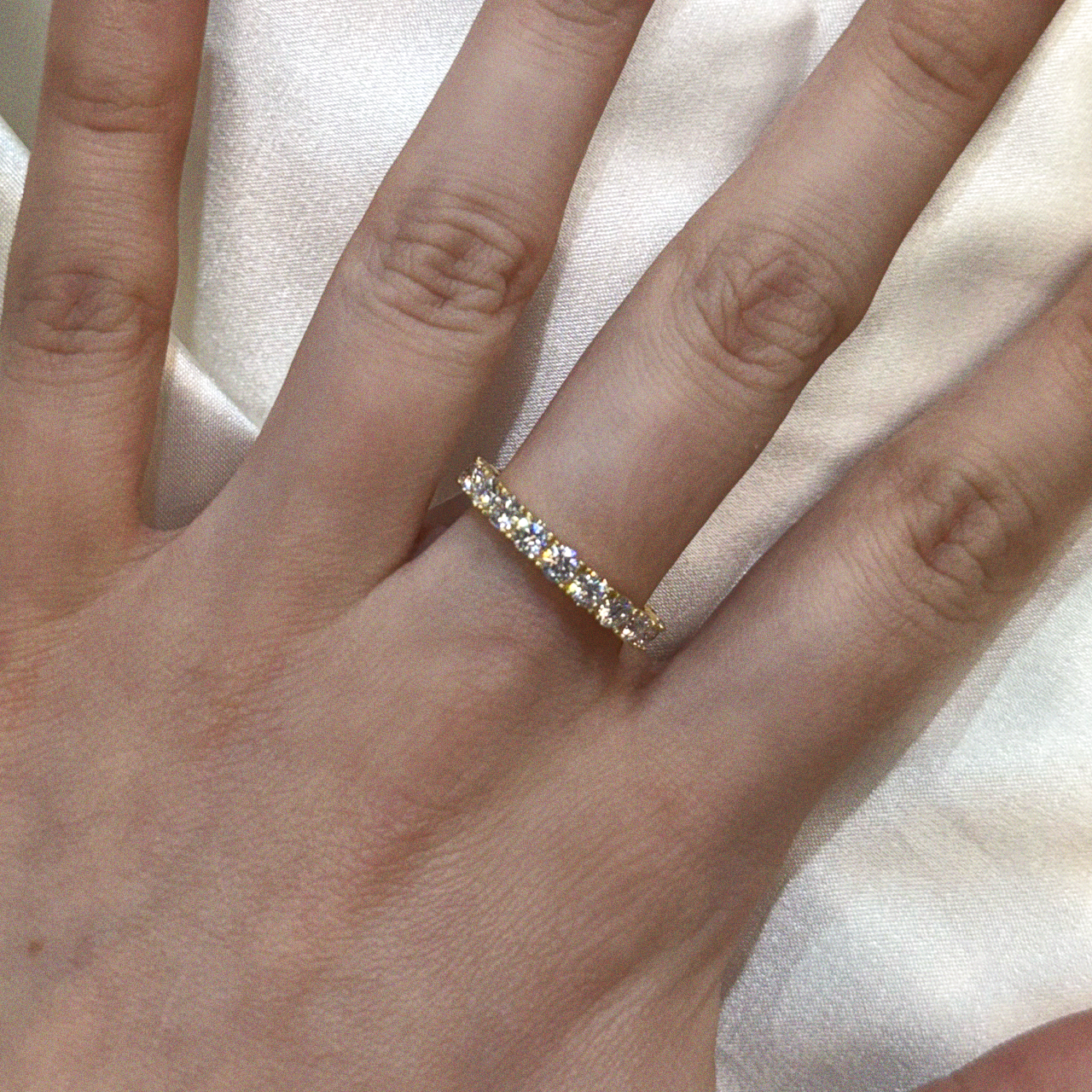 Sterling Silver Moissanite 3.0CT Eternity Band
