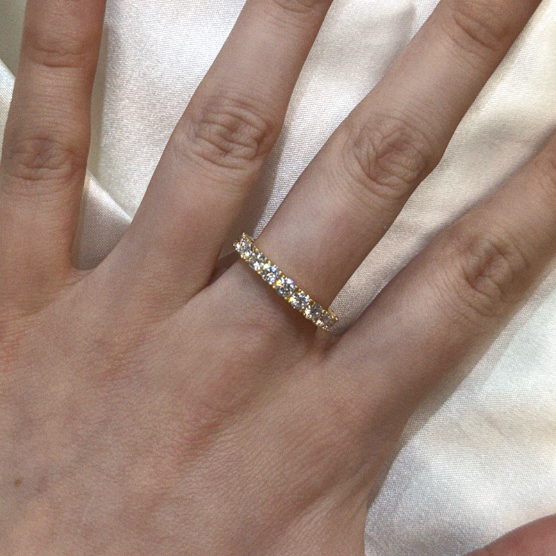 Sterling Silver Moissanite 3.0CT Eternity Band